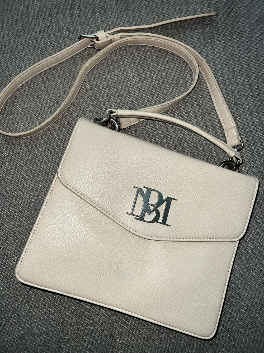 Badgley Mischka Cream Crossbody Bag with Top Handle